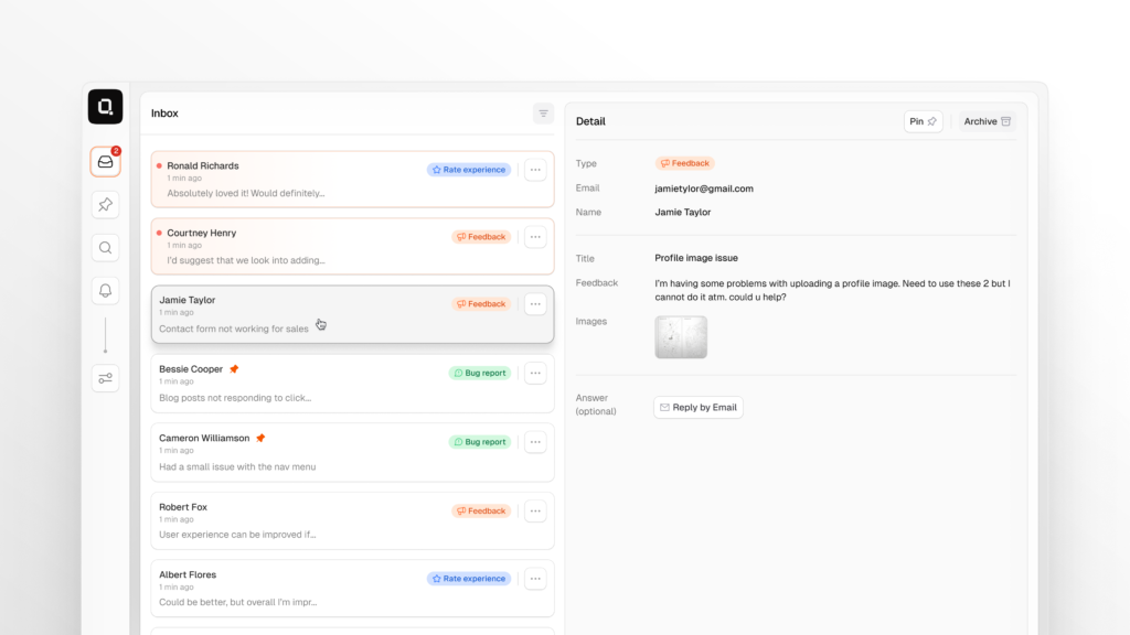 Qatchup UX dashboard showcasing intuitive feedback process, simplifying user insights for tech start-ups, through ux design.